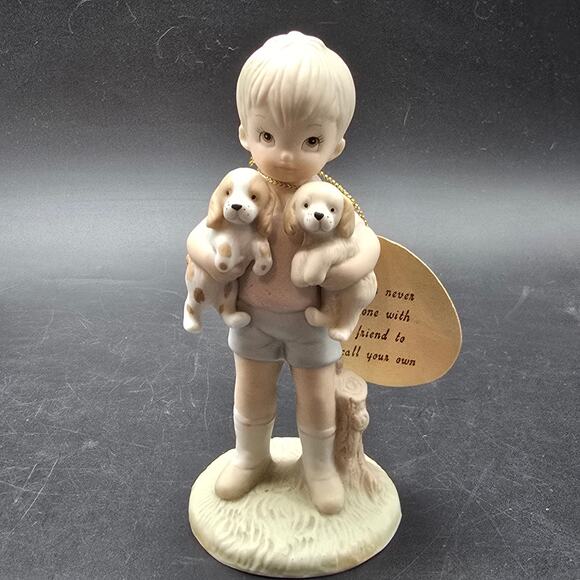 Lefton Boy with Two Dogs Figurine The Christopher Collection - Picture 6 of 8
